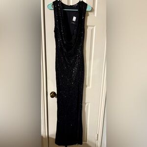 Fashion Nova Black Sequin Maxi Dress